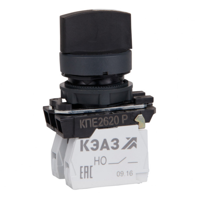 Переключатель КПЕ2620Р-черный-2но+0нз-ручка-фикс-3поз-IP65-КЭАЗ