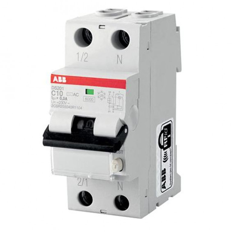 Дифавтомат ABB DS200 1P+N 20А (B) 6кА 100мА (AC), 2CSR255040R2205