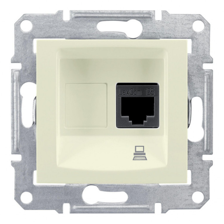 Розетка компьютерная RJ45 Cat.5 Schneider Electric SEDNA, бежевый, SDN4500147