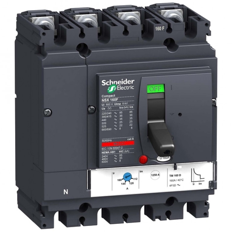 Силовой автомат Schneider Electric Compact NSX TM, 50кА, 4P, 160А, LV430860