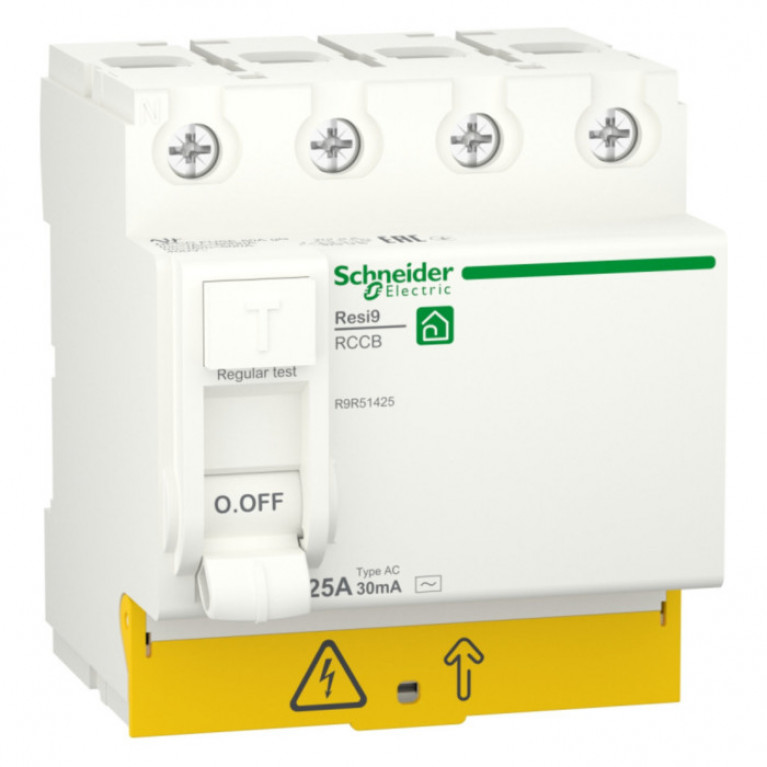 УЗО Schneider Electric Resi9 4P 25А, 30 мА ( AC ), R9R51425