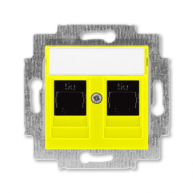 Розетка компьютерная RJ45 Cat.5 ABB LEVIT, желтый, 2CHH295118A6064