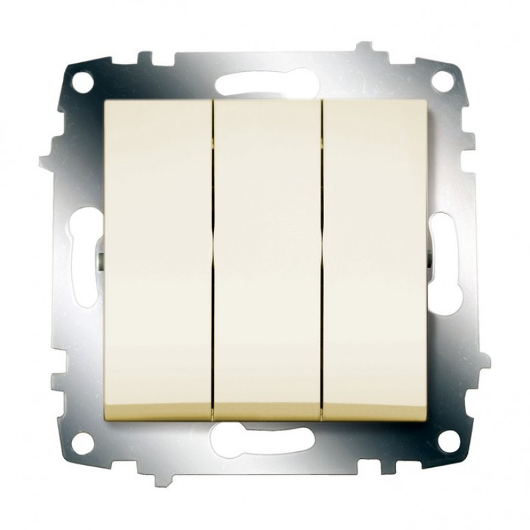Выключатель 3-клавишный ABB COSMO, скрытый монтаж, кремовый, 619-010300-254