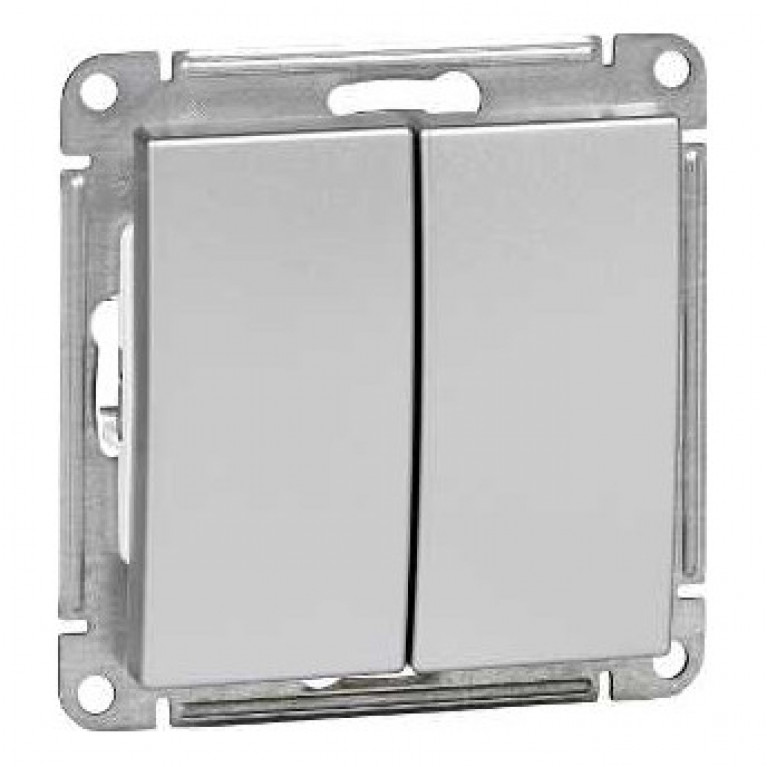 Выключатель 2-клавишный Schneider Electric W59, скрытый монтаж, хром матовый, VS510-252-5-86