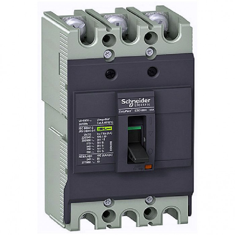 Силовой автомат Schneider Electric Easypact EZC TM-D, 10кА, 3P, 63А, EZC100F3063