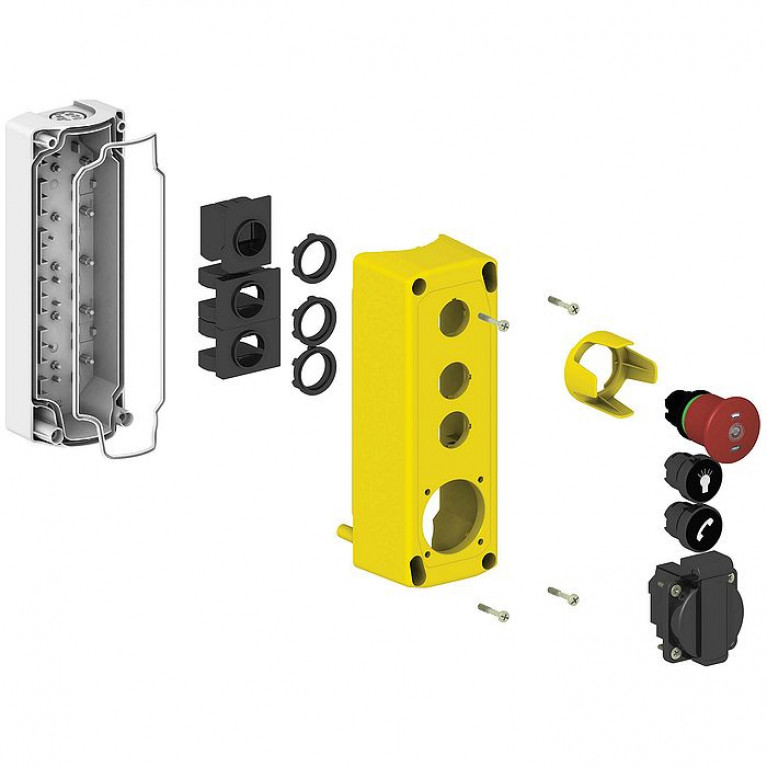 Кнопочный пост Schneider Electric Harmony XALF, 3 кнопки, XALFK3001E