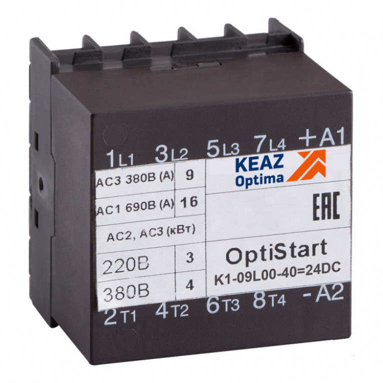 Мини-контактор КЭАЗ OptiStart 3P 9А //24В DC, 117368