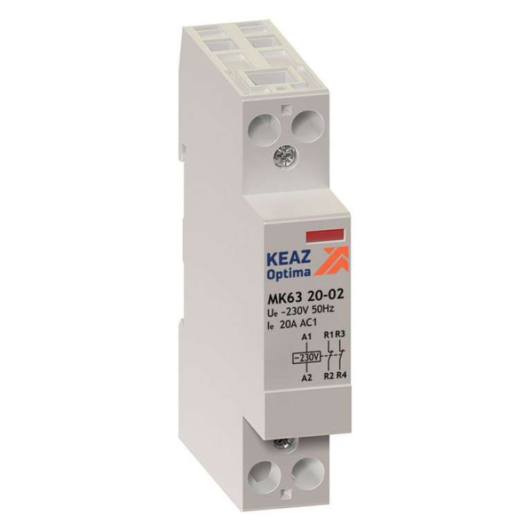 Модульный контактор КЭАЗ OptiDin МК63 2P 20А 230//24В AC//DC, 236819