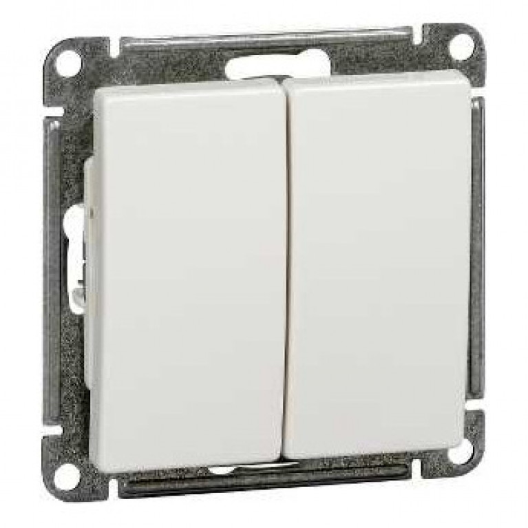 Выключатель 2-клавишный Schneider Electric W59, скрытый монтаж, белый, VS510-252-1-86