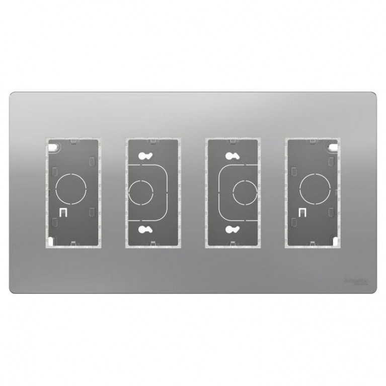 UNICA SYSTEM+ БЛОК открытой установки 4х2 АЛЮМИНИЙ.