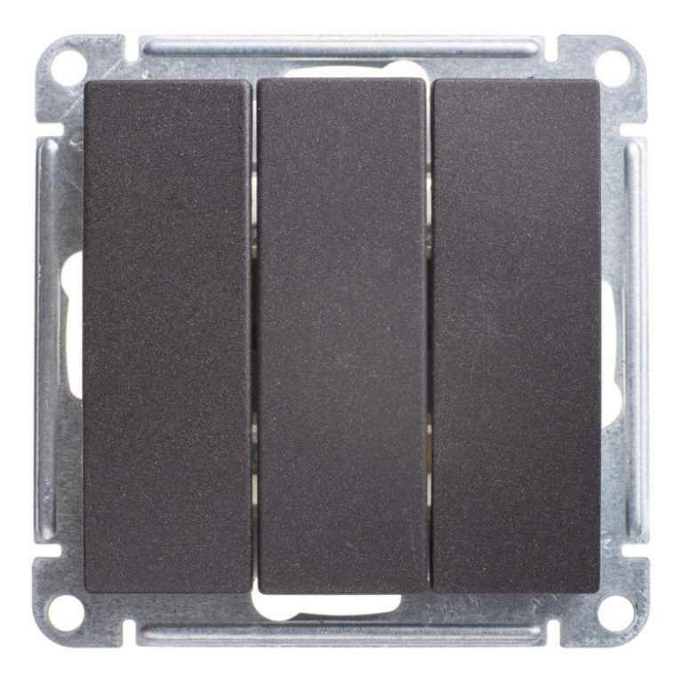 Выключатель 3-клавишный Schneider Electric W59, скрытый монтаж, черный бархат, VS0510-351-6-86