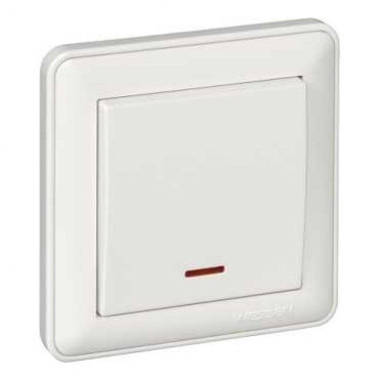 Переключатель 1-клавишный Schneider Electric W59, с подсветкой, скрытый монтаж, слоновая кость, VS616-157B-28