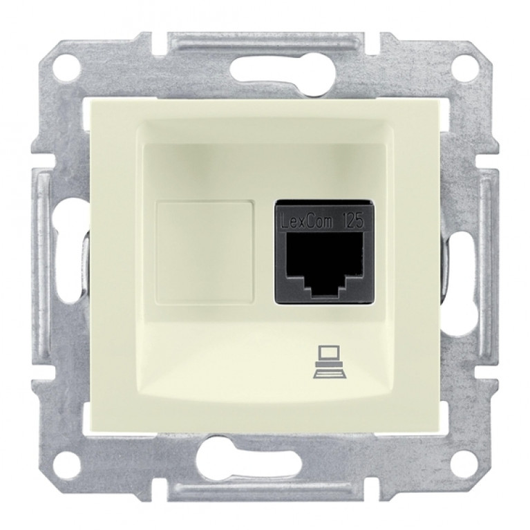 Розетка компьютерная RJ45 Cat.5 Schneider Electric SEDNA, бежевый, SDN4300147