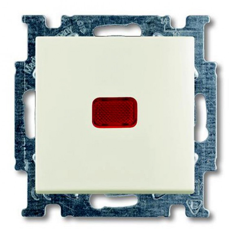 Выключатель 1-клавишный кнопочный ABB BASIC55, скрытый монтаж, chalet-white, 2CKA001413A1101
