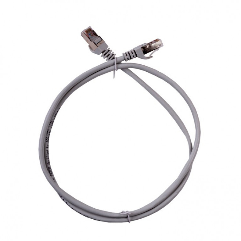 ITK Коммутационный шнур (патч-корд), кат.5Е FTP, 1м, серый