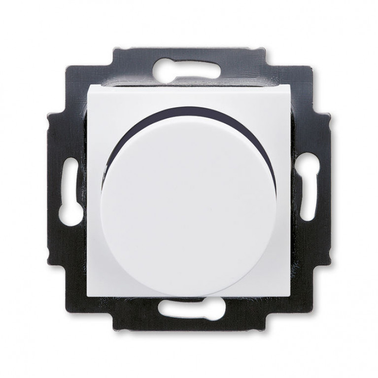Светорегулятор поворотно-нажимной ABB LEVIT, 600 Вт, белый // дымчатый чёрный, 2CHH942247A6062