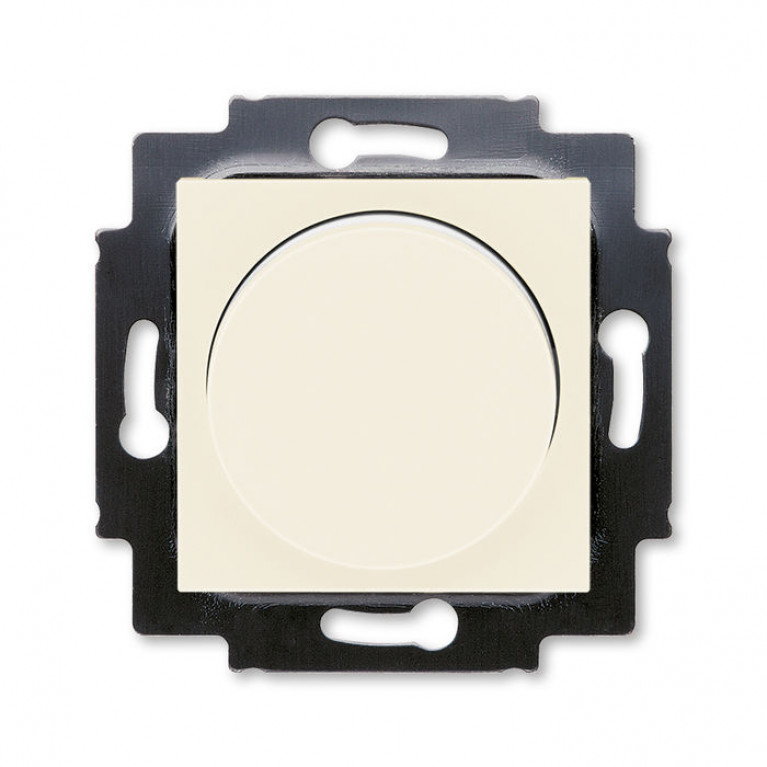Светорегулятор поворотно-нажимной ABB LEVIT, 600 Вт, слоновая кость // белый, 2CHH942247A6017