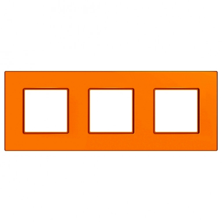 Рамка 3 поста Schneider Electric UNICA ХАМЕЛЕОН, оранжевый, MGU4.706.29