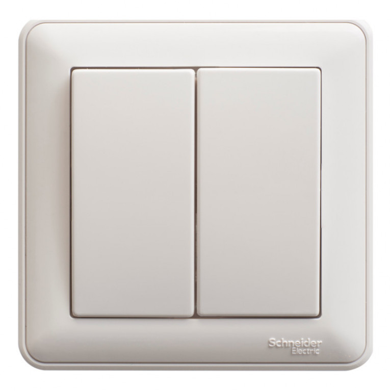 Переключатель 2-клавишный Schneider Electric W59, скрытый монтаж, белый, VS610-256-18