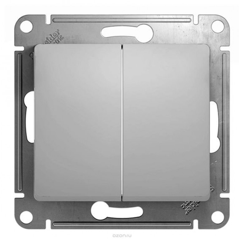 Выключатель 2-клавишный Schneider Electric GLOSSA, скрытый монтаж, перламутр, GSL000651