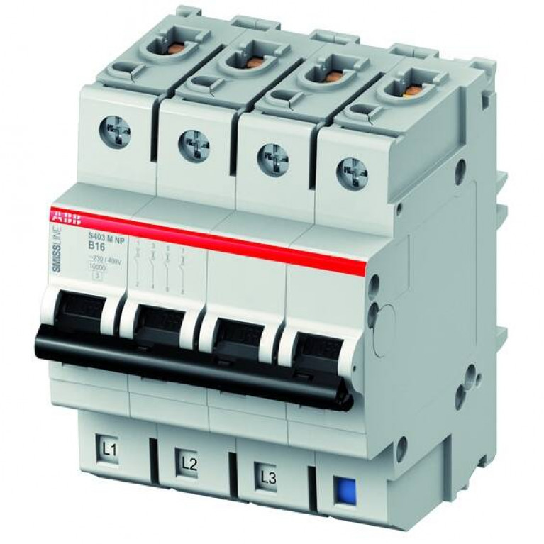 Автоматический выключатель ABB S400M 3P+N 16А (B) 10кА, 2CCS573103R8165