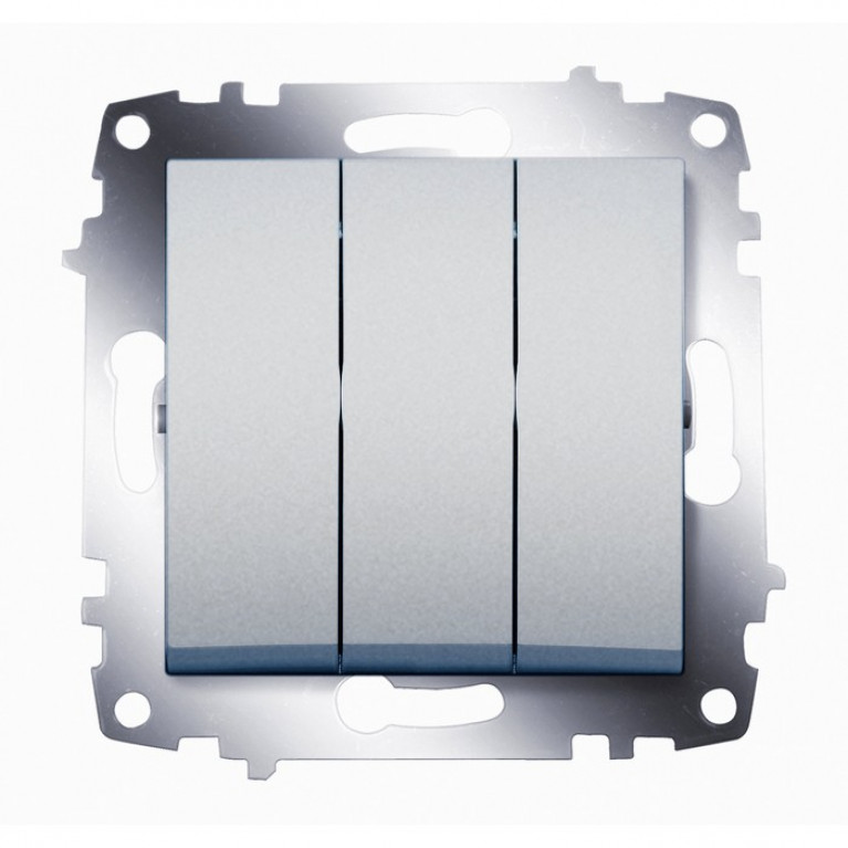 Выключатель 3-клавишный ABB COSMO, скрытый монтаж, алюминий, 619-011000-254