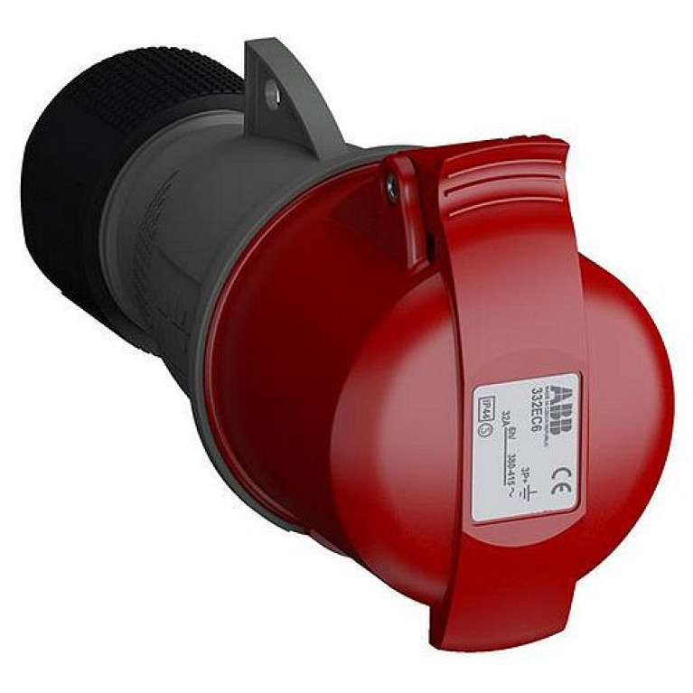 2CMA102040R1000 Розетка кабельная Easy&Safe 332EC6,32А,3P+E,IP44,6ч