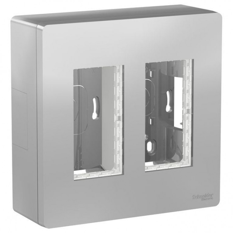 UNICA SYSTEM+ БЛОК открытой установки 2х2 АЛЮМИНИЙ