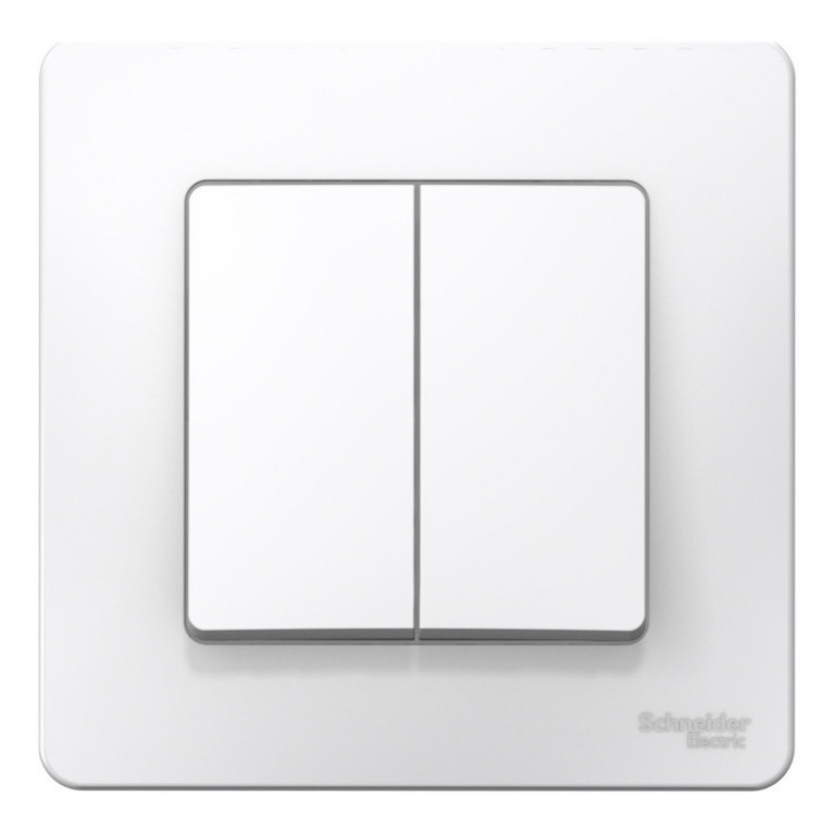 Выключатель 2-клавишный Schneider Electric BLANCA, скрытый монтаж, белый, BLNVS010501