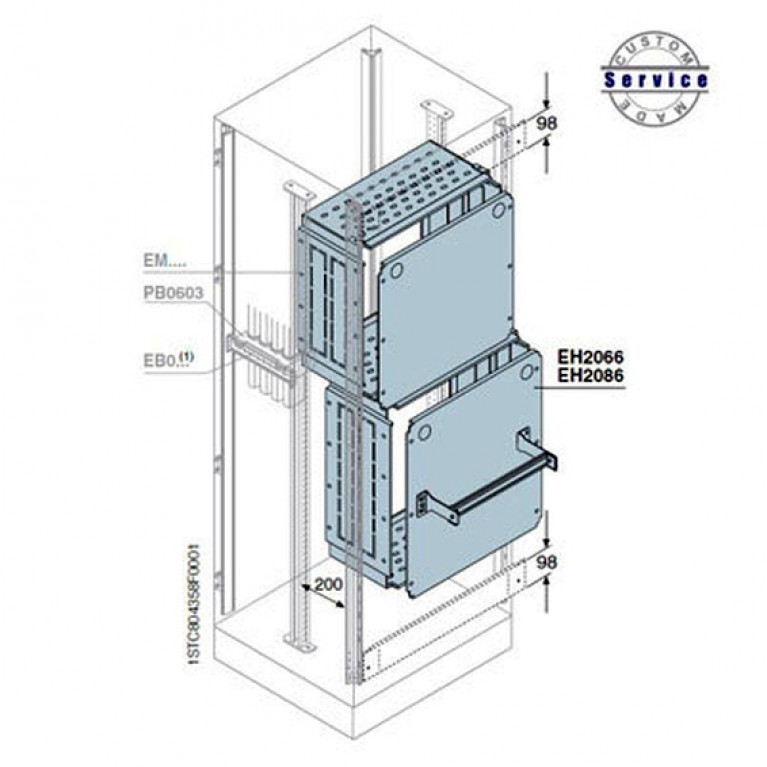 Плата монт+перегородки отсека600x600мм ВхШ