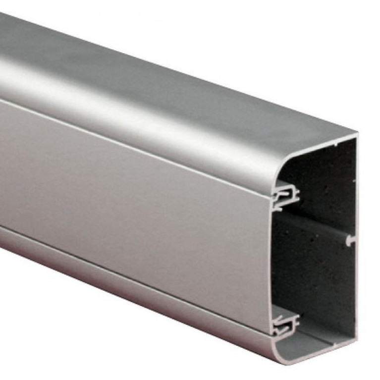 Алюминиевый кабель-канал 90х50 мм (с 1 крышкой), цвет серебристыйметаллик (упак. 2м)