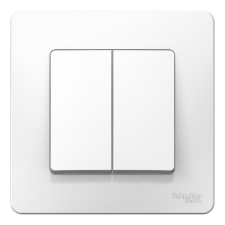 Выключатель 2-клавишный Schneider Electric BLANCA, скрытый монтаж, белый, BLNVS006501