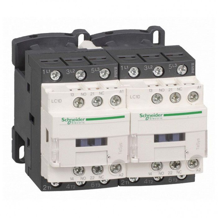 Реверсивный контактор Schneider Electric TeSys LC2D 3P 18А 400//440В AC 7.5кВт, LC2D18R7