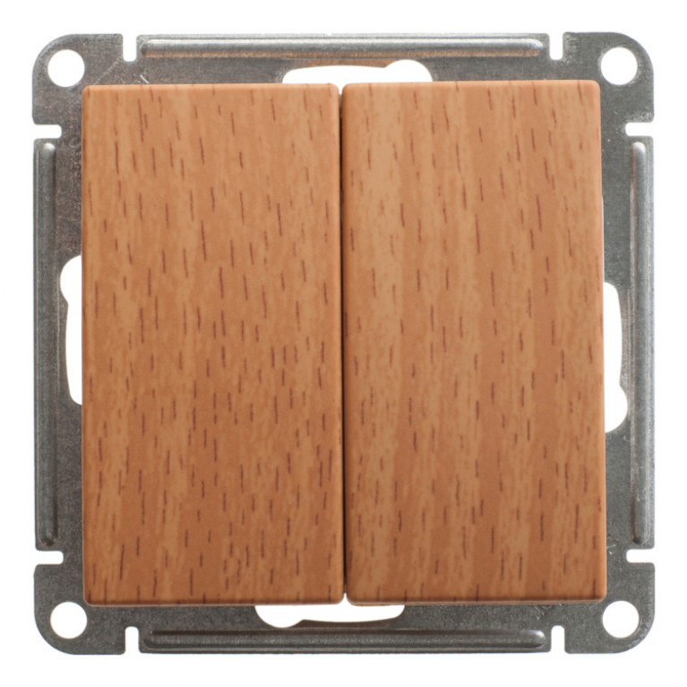 Выключатель 2-клавишный Schneider Electric W59, скрытый монтаж, бук, VS510-252-8-86