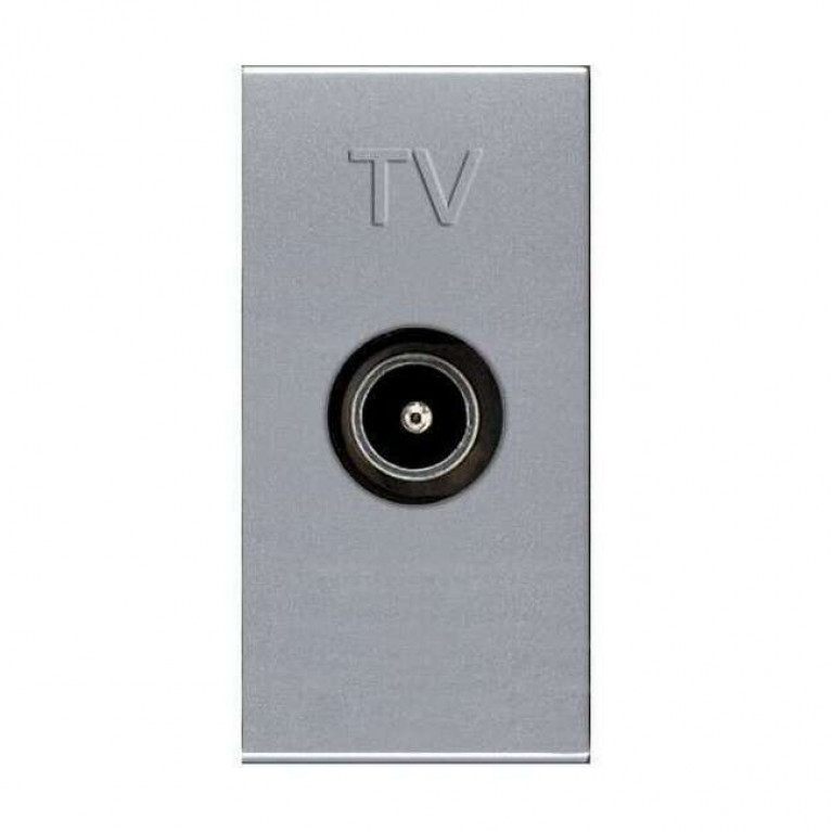 Розетка TV ABB ZENIT, одиночная, серебристый, 2CLA215070N1301
