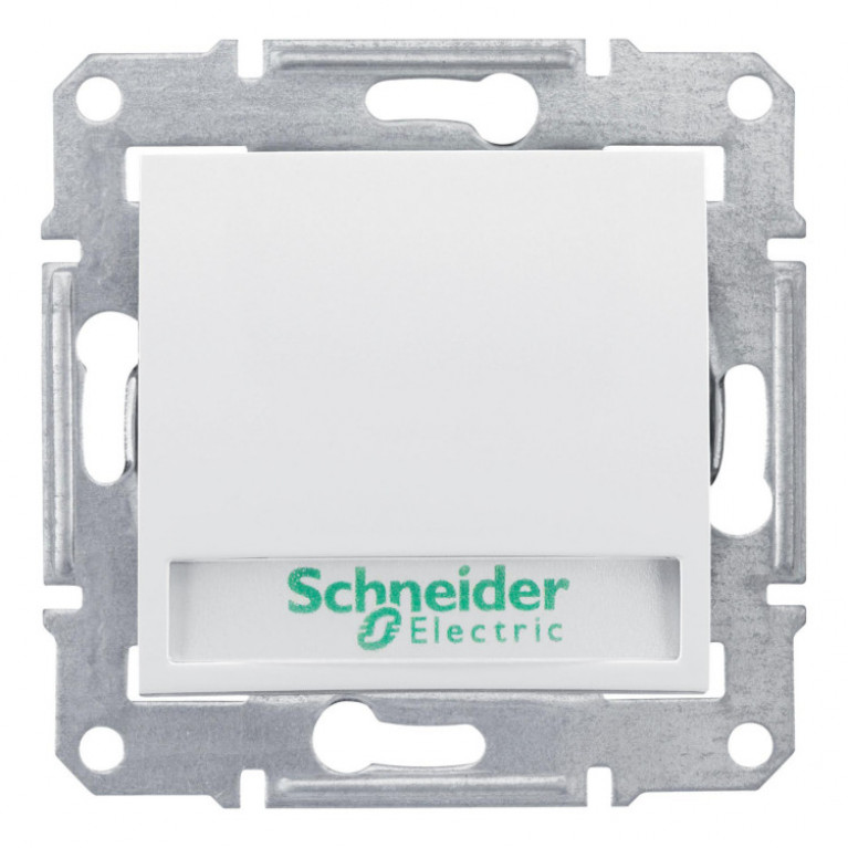 Выключатель 1-клавишный кнопочный Schneider Electric SEDNA, с подсветкой, скрытый монтаж, белый, SDN1600321