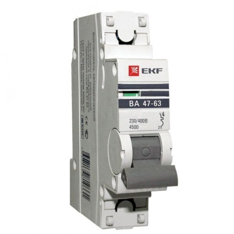 Автоматический выключатель EKF PROxima 1P 6А (D) 4.5кА, mcb4763-1-06D-pro