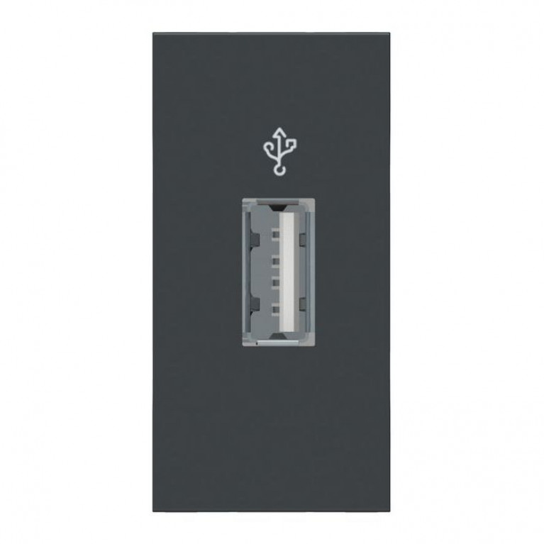 UNICA MODULAR USB-КОННЕКТОР, 1 модуль, АНТРАЦИТ
