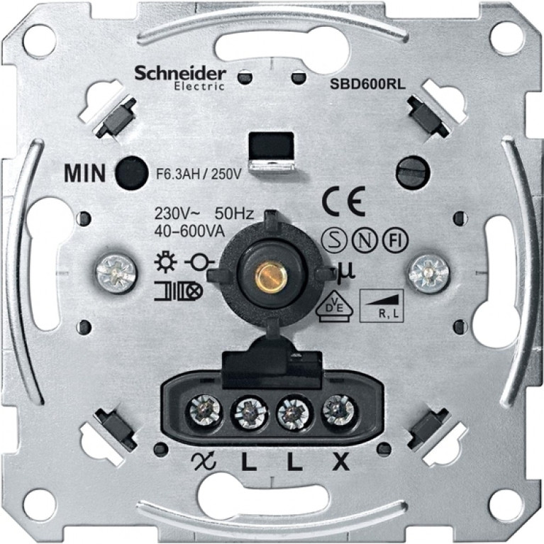 Механизм поворотного светорегулятора-переключателя Schneider Electric коллекции Merten, 600 Вт, MTN5133-0000