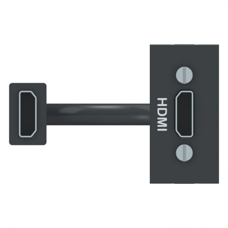 UNICA MODULAR РОЗЕТКА HDMI, 1 модуль, АНТРАЦИТ