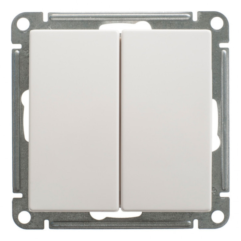 Переключатель 2-клавишный Schneider Electric W59, скрытый монтаж, белый, VS610-256-1-86