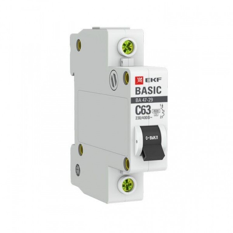 Автоматический выключатель EKF Basic 1P 10А (B) 5кА, mcb4729-1-10-B