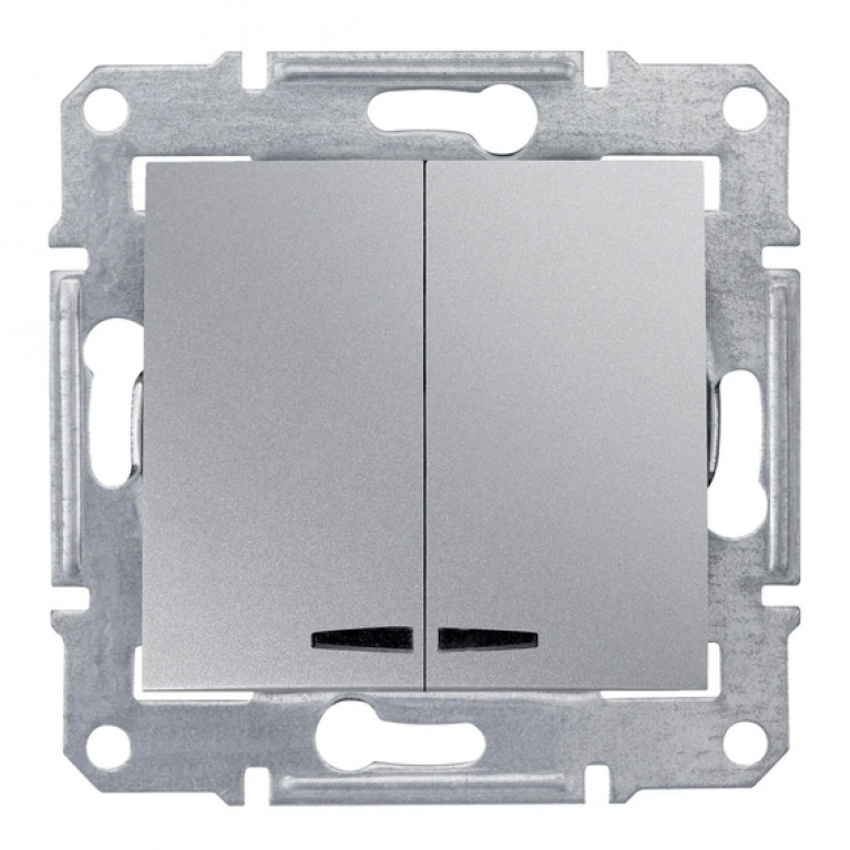 Выключатель 2-клавишный Schneider Electric SEDNA, с подсветкой, скрытый монтаж, алюминий, SDN0300360 Выключатель 2-клавишный Schneider Electric SEDNA, с подсветкой, скрытый монтаж, алюминий, SDN0300360