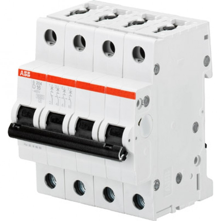 Автоматический выключатель ABB S200M 4P 16А (D) 10кА, 2CDS274001R0161