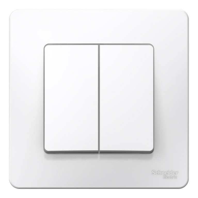 Переключатель 2-клавишный Schneider Electric BLANCA, скрытый монтаж, белый, BLNVS106601