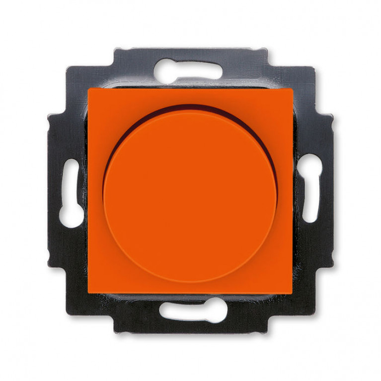 Светорегулятор поворотно-нажимной ABB LEVIT, 600 Вт, оранжевый // дымчатый чёрный, 2CHH942247A6066