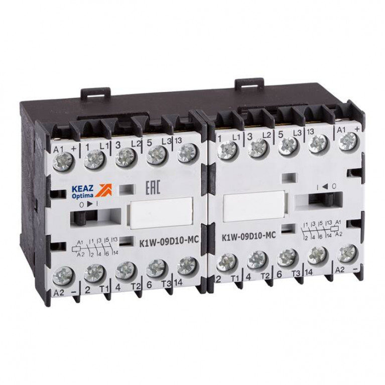 Реверсивный контактор КЭАЗ OptiStart K1W 3P 12А 400//230В AC 5.5кВт, 117130