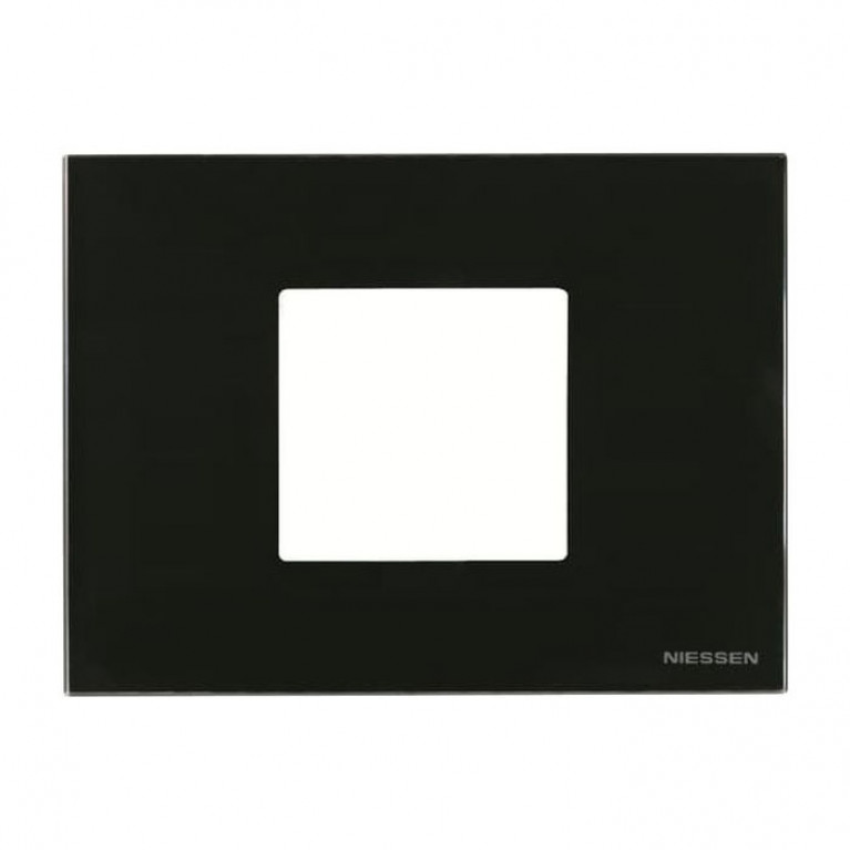 Рамка 2 модуля ABB ZENIT, черное стекло, 2CLA247200N3101