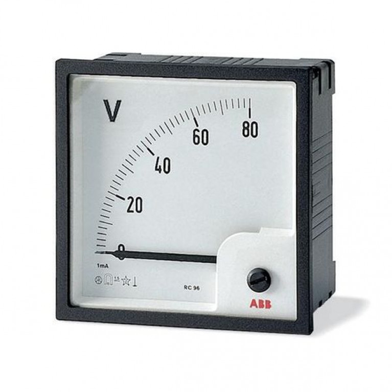 Вольтметр щитовой ABB VLM 200В DC, аналоговый, кл.т. 1,5, 2CSG213160R4001
