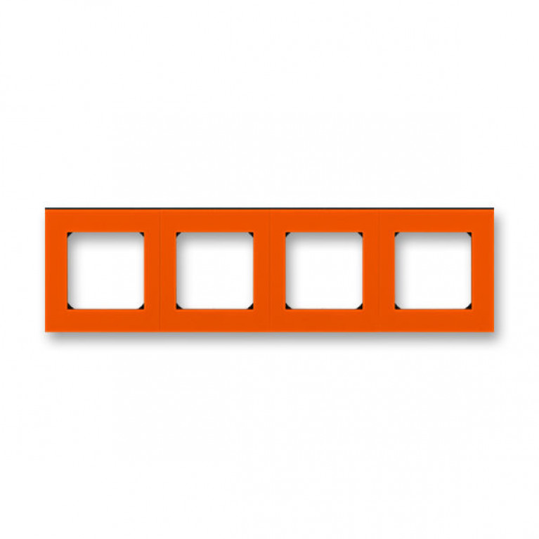 Рамка 4 поста ABB LEVIT, оранжевый // дымчатый чёрный, 2CHH015040A6066